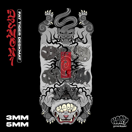 Floppy Fat Tiger - demONI B&W - Custom Shape 80x40CM