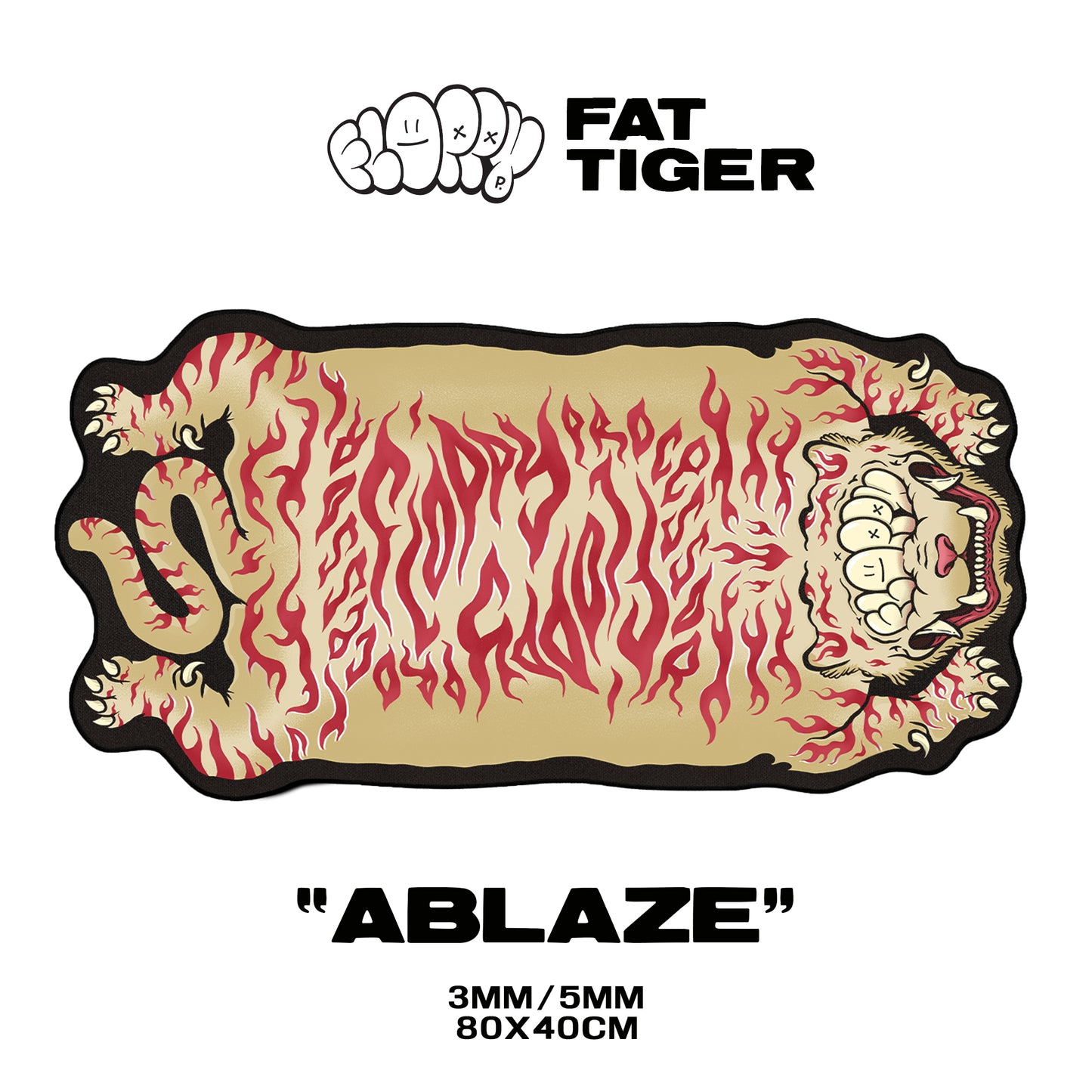 Floppy Fat Tiger - Ablaze - Custom Shape 80x40CM